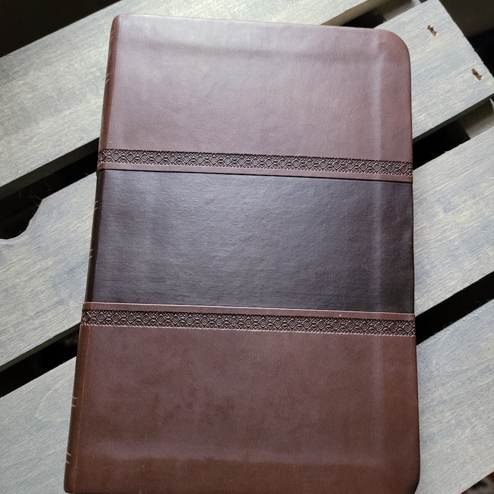 💖HP💖 KJV compact ultrathin Bible brown leather touch